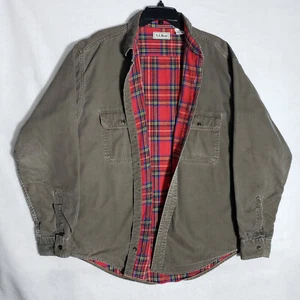 LL Bean Hurricane Flanell gefüttert Twill Camp Shacket Herren Large L A038 90s Vintage - Bild 1 von 10
