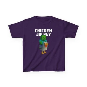 Kids Chicken Jockey T-Shirt, Gamer Gift Fun Shirt, Unisex Tee for Boys an Girls - Picture 1 of 44