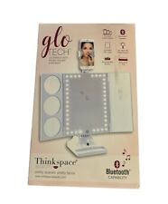 Thinkspace Glo Tech Bluetooth LED Makeup Mirror with Phone Attachment - White