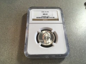 1941 D Washington Quarter MS63 NGC - Picture 1 of 2