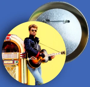 George Michael Photo 80's Music New Wave 1.5" Pinback Buttons Post Punk Pop Rock - Picture 1 of 2