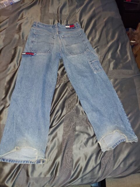 Vtg Tommy Hilfiger Flag Loop Denim Blue 90's Carpenter Jeans 36