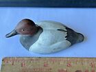 Hand Carved Miniature Wooden Canvasback Duck Decoy Very Well Done Signed KTD