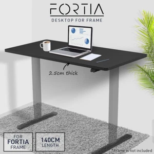 FORTIA Standing Desk Height Adjustable Electric Sit Stand Table Riser Black - Picture 1 of 7