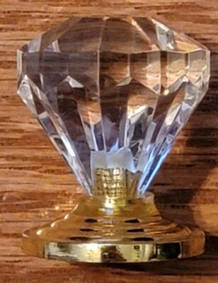  PERILLA ARCÍLICA HEXAGONAL TRANSPARENTE DE 1" CON BASE DE LATÓN Foto 1 de 2