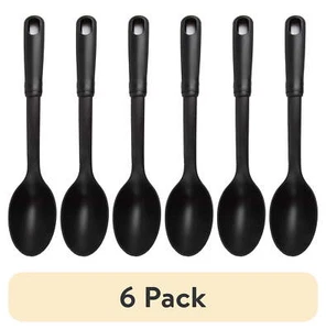Nylon Solid Basting Spoon, Soft-Touch Handle, Black, Dishwasher Safe - Picture 1 of 13