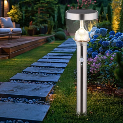 Solarleuchte Steckleuchte Außenlampe LED Bewegungsmelder Erdspieß Gartenleuchte - Bild 1 von 4