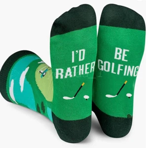 2024 NEW I'D RATHER BE English Letter Socks Golf Basketball Sports Tube Socks - Picture 1 of 5