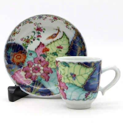 Mottahedeh Vista Alegre Tobacco Leaf Pattern Demitasse Tea Cup & Saucer SET MINT - Image 1 of 4