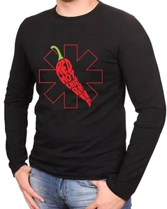 Camiseta negra manga larga RED HOT CHILI PEPPERS Rock Music Logo -1072 -LA - Imagen 1 de 2