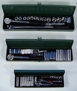 60pc Professional CR-V METRIC SOCKET SET 1/4 3/8 and 1/2" Drive with Metal Cases - Picture 1 of 1
