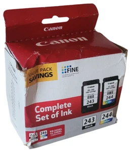 Canon 243 Black 244 Color Ink Cartridge Pack of 2 New With Deformed Box - Picture 1 of 1