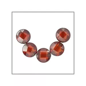 10 Cubic Zirconia Flat Round Coin Beads 6mm Garnet Red #64336 - Picture 1 of 1