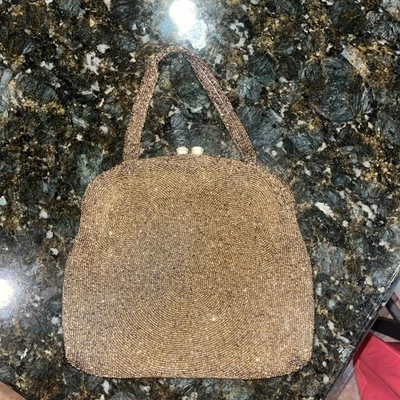 Винтажный Saks Fifth Avenue бронзовое стекло mico бисер сумочка - Изображение 1 из 4