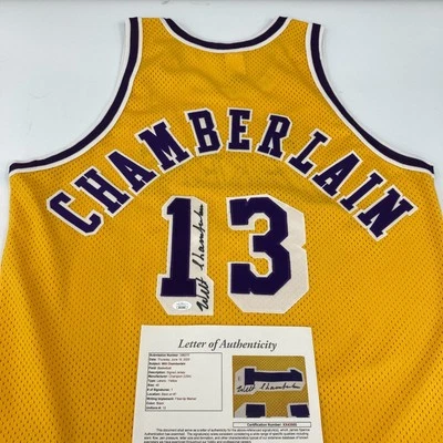 Wilt Chamberlain Signed Authentic Champion Los Angeles Lakers Jersey JSA COA - Image 1 of 4