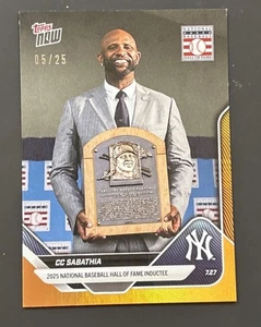 CC Sabathia 2025 MLB Topps NOW Card #473 HOF INDUCTEE Golf Foil /25 NY Yankees - Picture 1 of 2