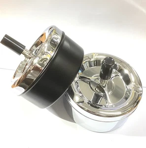 Aschenbecher aus Edelstahl Windaschenbecher Drehaschenbecher 11 cm Ascher - Bild 1 von 3