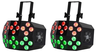 (2) Eliminator Lighting ADJ Mega Wash 24 Hex LED RGBWA+UV Wash Lights+Remotes - Image 1 of 4