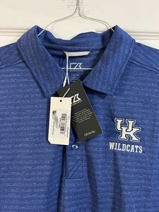 CUTTER AND BUCK CB DRYTEC HERREN KURZARM POLO KENTUCKY WILDCATS MEDIUM NEU MIT ETIKETT - Bild 1 von 2