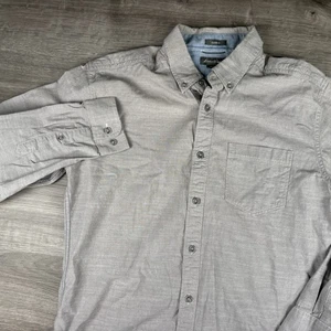 Camisa informal gris calce clásico talla mediana con botones EDDIE BAUER para hombre al aire libre - Imagen 1 de 18