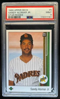 1989 Upper Deck Sandy Alomar Jr. Rookie RC #5 Padres PSA 9 - Image 1 of 2