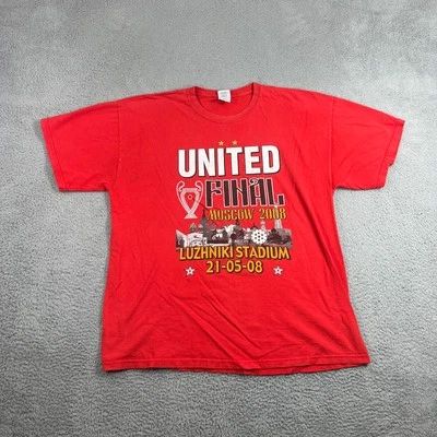 Camisa de futebol vintage XL 2008 Manchester United MU final Moscow Champions League - Imagem 1 de 4