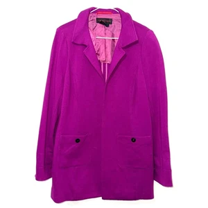 Nina Mclemore Long Line Open Front Blazer - Paris Purple 10 - Picture 1 of 4