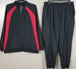 JORDAN 1 WINGS TRACK SUIT JACKET + PANTS OUTFIT BLACK RED RARE (SIZE 3XL) - Picture 1 of 20