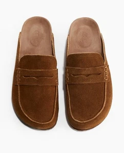 H&M Slip On Genuine Suede Loafers Size  8 Brown New WOT - Picture 1 of 7