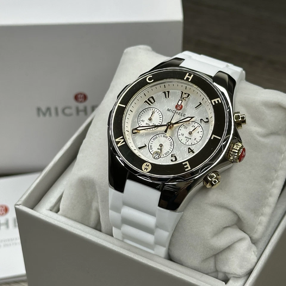 NEW Michele Tahitian Jelly Bean Blue Silicone Women's Watch MWW12F000113