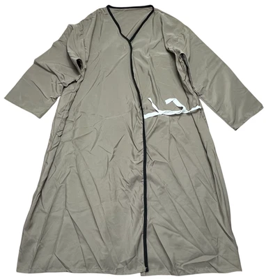 Patient Gowns Unisex (OS) Khaki Contrast Trim Open Front Long Sleeves Medical - Image 1 of 4