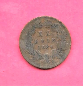 PORTUGAL PORTUGUESE KM527 1882 VF-VERY FINE CIRCULATED 20 REIS OLD ANTIQUE COIN - Picture 1 of 1
