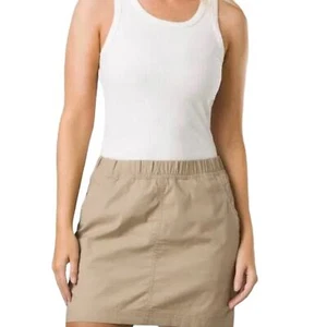 PrAna Style 1969081 Double Peak Skort Skirt Tan Size 12 Pockets - Picture 1 of 9