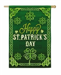 St. Patrick's Celtic 13S4079 Evergreen Wildleder Haus Flagge 28" x 44" - Bild 1 von 1