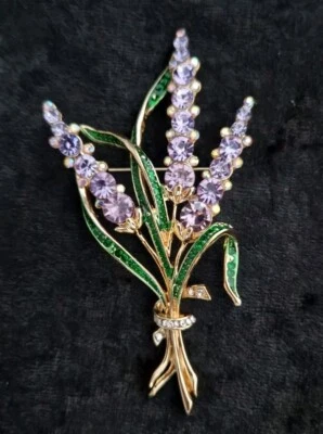 Broche grande ramo de lavanda púrpura de inspiración vintage joyería regalo flor Foto 1 de 2