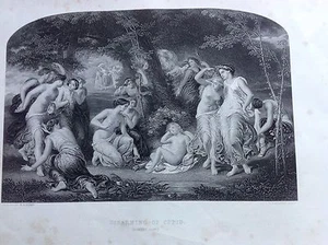 DISARMO DI CUPIDO ninfee angelo amore Acciaio metà XIX secolo LONDON VIRTUE &co - Imagen 1 de 1