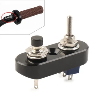 Handlebar Mini Dual Toggle Switch Push Button Fit Horn Headlight ON-OFF Black - Bild 1 von 10