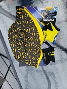Youth Batman Bucket Hat And Socks Set New - Picture 1 of 4