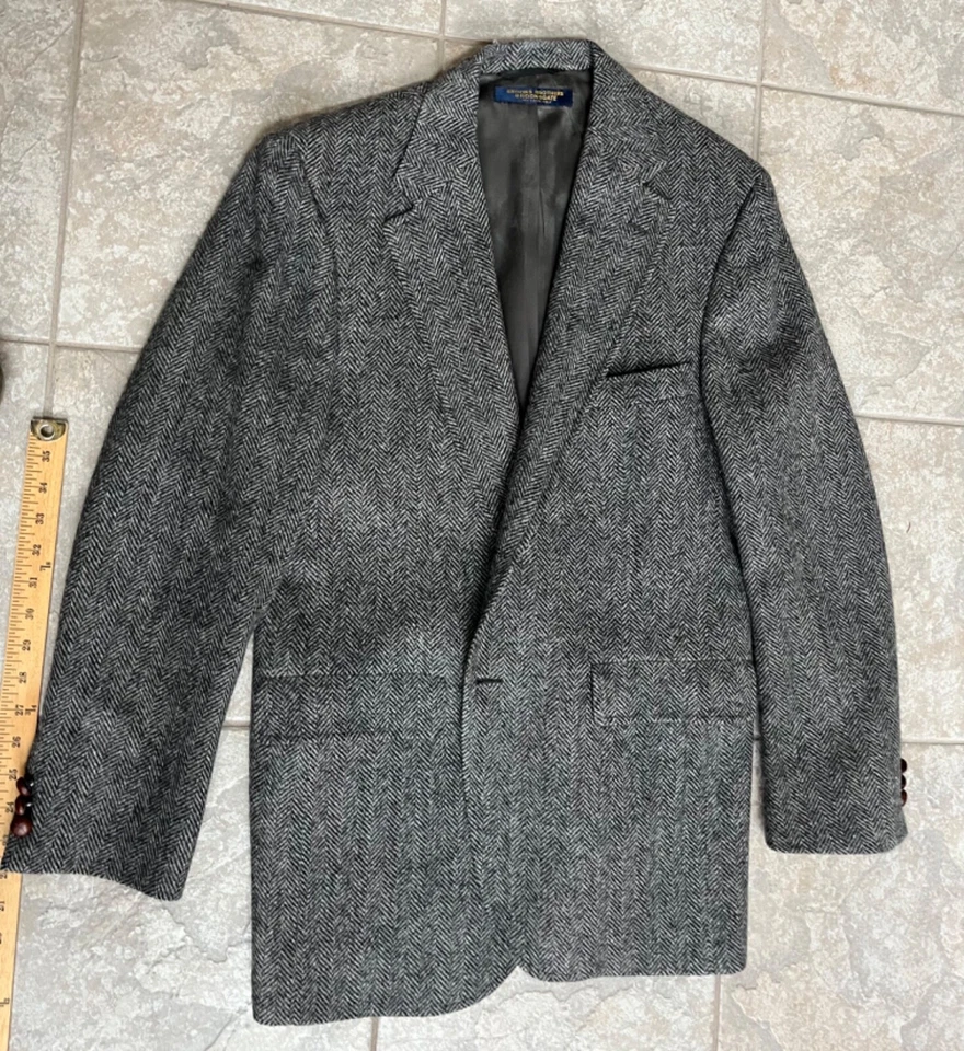 Vintage Brooks Brothers Brooksgate Blazer GrayTweedWool Sorts Coat Mens 41 reg - Image 1 of 4