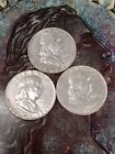 Franklin Silver Half Dollars Lot of 3 MIXED DATES AN MINTS AU TP-4245