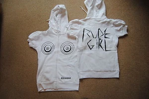 Rihanna Rude Girl S/S Weiße Damen Zip Hoodie Kapuzenpullover Neu Offiziell - Bild 1 von 5