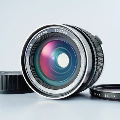 EX+5 OLYMPUS OM SYSTEM ZUIKO MC AUTO W 24mm F/2 MF Wide Angle Lens From JAPAN - Image 1 of 4