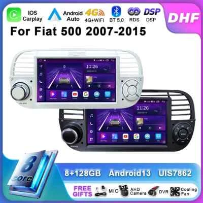 Android Auto Car Radio GPS Screen For FIAT 500 2007-2015 Multimedia Video Player - Image 1 of 4