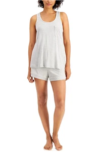 ALFANI Women's 2-Piece Tank & Shorts Pajama Set sz XS X-Small Gray - Picture 1 of 3