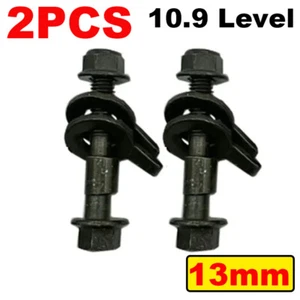 2x 13mm 10.9 Front Wheels Cam Bolts Adjustable Camber Correction Alignment Kit - Foto 1 di 5