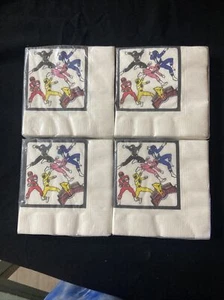 NEW Vintage Mighty Morphin Power Rangers Party Napkins Sealed 1994 Set Of 4 - Picture 1 of 2