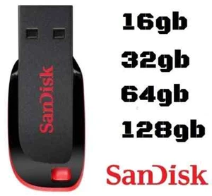 SanDisk Cruzer Blade USB 16GB 32GB 64GB 128GB 2.0 Flash Drive Memory Stick - Foto 1 di 8