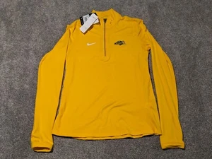NDSU Shirt Womens Medium 1/4 Zip Pullover Nike Dri-Fit Yellow Active Warmup - Picture 1 of 11