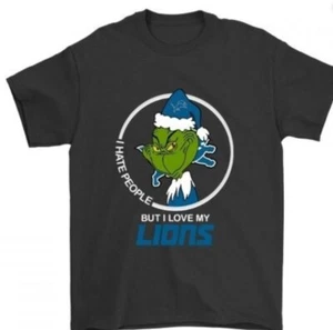 Grinch I Hate People But I Love My Detroit Lions Shirt - Bild 1 von 2