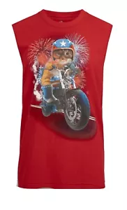 XL (46-48) Men's Red Patriotic Cat Freedom Rider Muscle Tank Top # 4784 - Picture 1 of 6